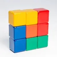 Кубики детские, пластиковые, цветные, 9 штук, 6&times;6 см