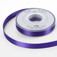 Лента атласная TEIRA, двухсторонняя, 15 мм, 25&plusmn;1 м, фиолетовая №0470
