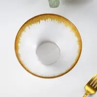 Салатник &laquo;Бурлеск&raquo;, 600 мл, d=15 см, стекло, прозрачный, золотистый