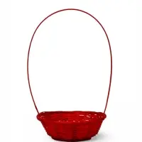 Корзина плетеная 20 х 20 х _ см, ручка h=21 см красный
