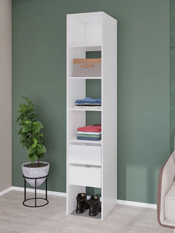 Стеллаж модульной гардеробной системы «Модус», 2090×400×520 мм, цвет белый