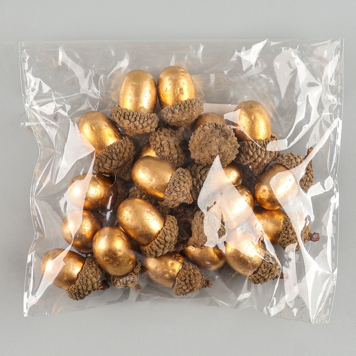 Декор «Золотые желуди», набор 20 шт., для творчества, 3 × 2см Декор «Золотые желуди», набор 20 шт., для творчества, 3 × 2см