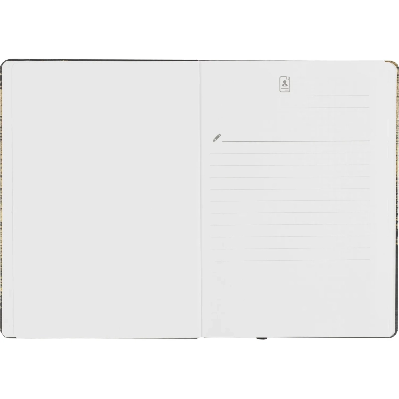 Блокнот Gold Collection А5 96л,клетка,картон,сшивка,резинка,черный