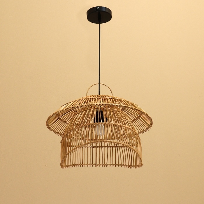 Светильник потолочный из ротанга Светильник потолочный из ротанга "Откровение" 1х120Вт, Е27, 40х40х25 см