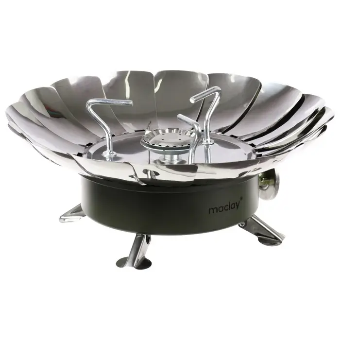 Плита газовая портативная maclay, для кемпинга, с ветрозащитой, 17&times;13 см, большая, круглая