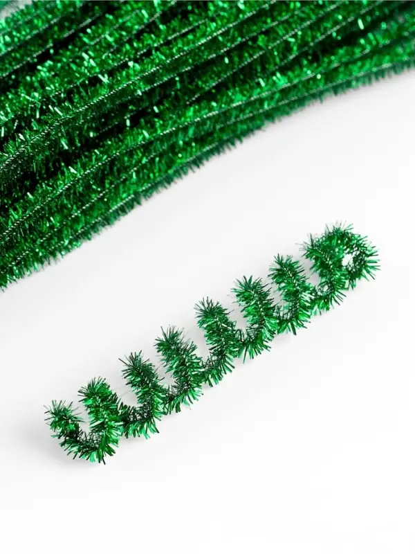 Синельная проволока &laquo;Блеск&raquo;, набор 50 шт., зелёная, 30 см