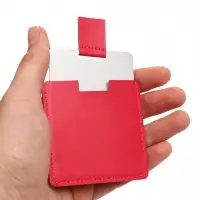 Зеркало складное, d=7 см, в чехле из кожзама, красное