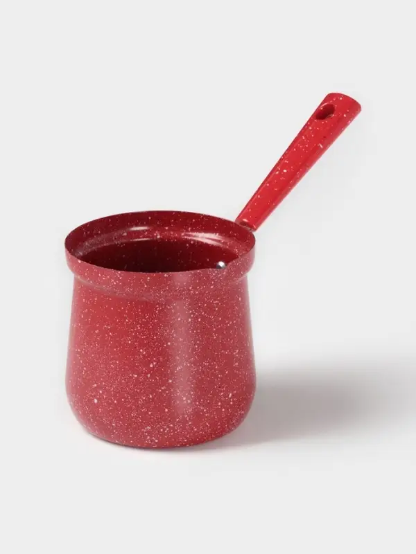 Турка Доляна &laquo;Мрамор рэд&raquo;, 800 мл, d=10 см, антипригарное покрытие, индукция, красная