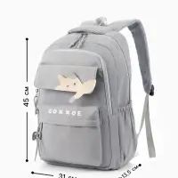 Рюкзак школьный, &laquo;Уставший кот&raquo;, 5 карманов, 2 отделения, 31&times;13.5&times;45 см, серый