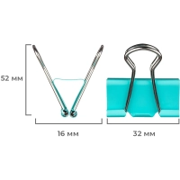 Зажимы для бумаг ассорти цветн (19мм,25мм,32мм), 10шт/уп Attache,европодве