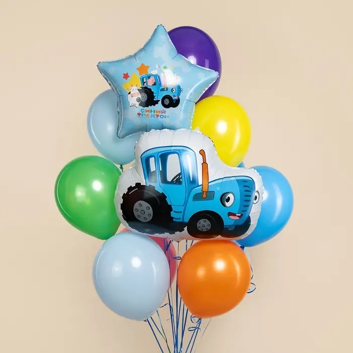 Воздушный шар фольгированный 19 Воздушный шар фольгированный 19" звезда "Синий трактор, С Днем Рождения!" в инд.уп