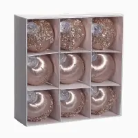 Набор шаров пластик d-8 см, 9 шт "Оллин" грация, золото