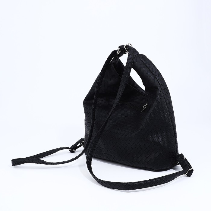 Сумка женская мешок на молнии, цвет чёрный