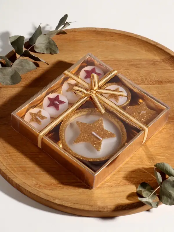 Набор свечей  Набор свечей "Звёзды и подсвечник" 7 шт 15,8х16,8х3,3 см