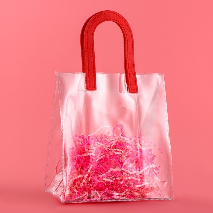 Пакет подарочный из ПВХ, красный, 20 х 18 х 10 см Пакет подарочный из ПВХ, красный, 20 х 18 х 10 см