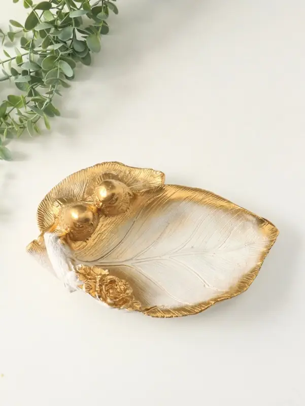 Подставка для мелочей &laquo;Птички&raquo;, белый с золотом, 10&times;25&times;20 см