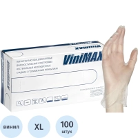 Перчатки одноразовые виниловые неопудр. прозрачные р.XL 100шт/уп,ПС