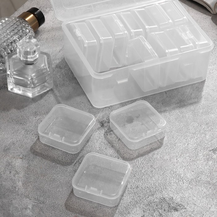 Органайзер для украшений антиокислительный на 14 ячеек, 16.5×12×6 см, цвет прозрачный Органайзер для украшений антиокислительный на 14 ячеек, 16.5×12×6 см, цвет прозрачный