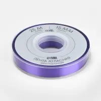 Лента атласная TEIRA, двухсторонняя, 15 мм, 25&plusmn;1 м, фиолетовая №0470