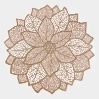 Салфетка сервировочная на стол Доляна &laquo;Цветок&raquo;, d=38 см, золотая