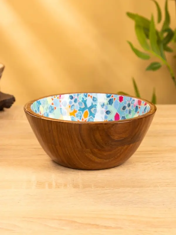 Чаша Чаша "Калейдоскоп" 18х18х8 см, дерево шишам