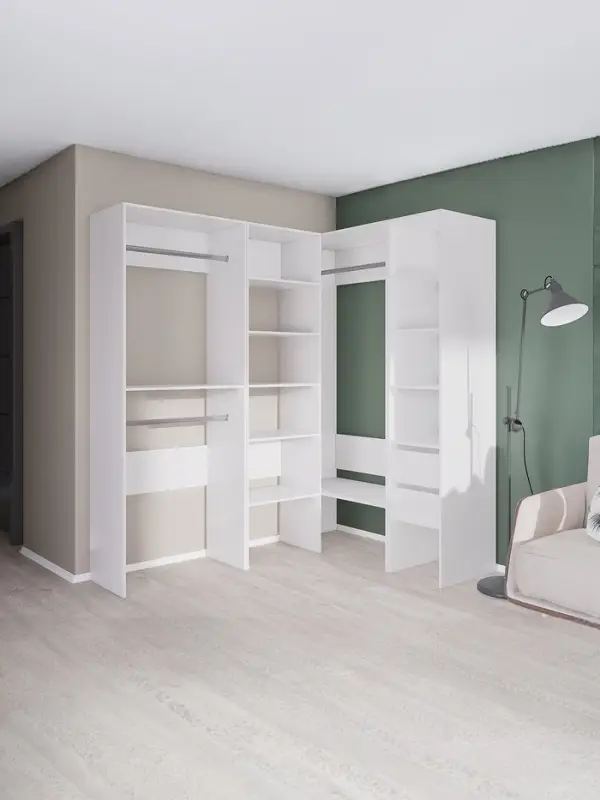 Комплект модульной гардеробной системы «Модус», 2800×2080×510 мм, цвет белый