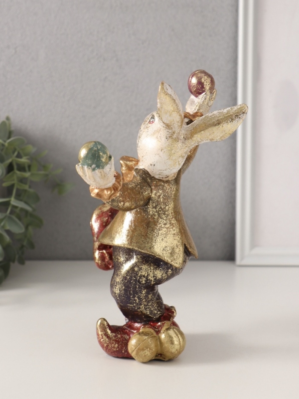 Сувенир полистоун Сувенир полистоун "Цирковой кролик-жонглёр" 12,5х15х20 см