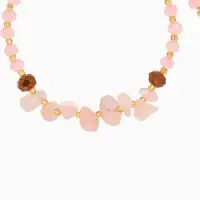 Браслет, длина 16 см, цв. розовый, золотой