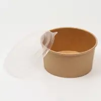 Салатник крафт, с пластиковой крышкой, 1000 мл