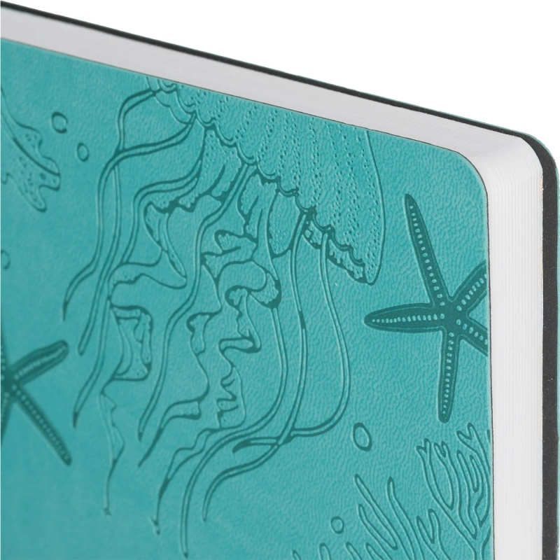 Блокнот А5 128л Attache Морская клетка,мягк.обл.,кожзам с блинт.тиснен 3146