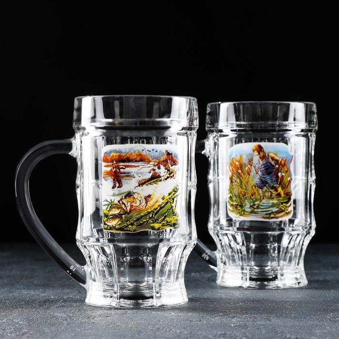 Пивная кружка «Охота-рыбалка», 500 мл, в подарочной упаковке Пивная кружка «Охота-рыбалка», 500 мл, в подарочной упаковке