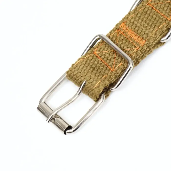 Брезентовый ошейник, 52&times;2 см, двухслойный, цвет песочный