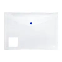 Папка-конверт на кнопке А4, 160 мкм, ErichKrause Glossy Clear, глянцевая, с цветной кнопкой, прозрачная, микс