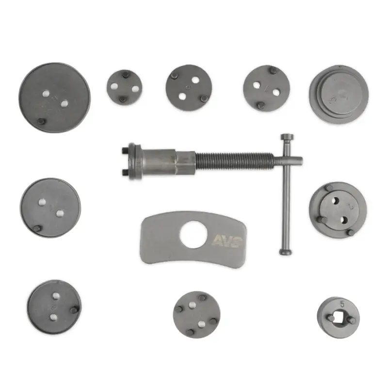 Набор для сведения поршней тормозных цилиндров (12 предметов) в кейсе AVS DBC-04