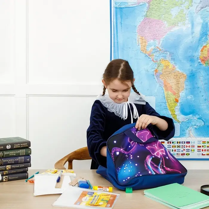 Набор первоклассника, 40 предметов, Calligrata &laquo;Бабочка&raquo;, в папке