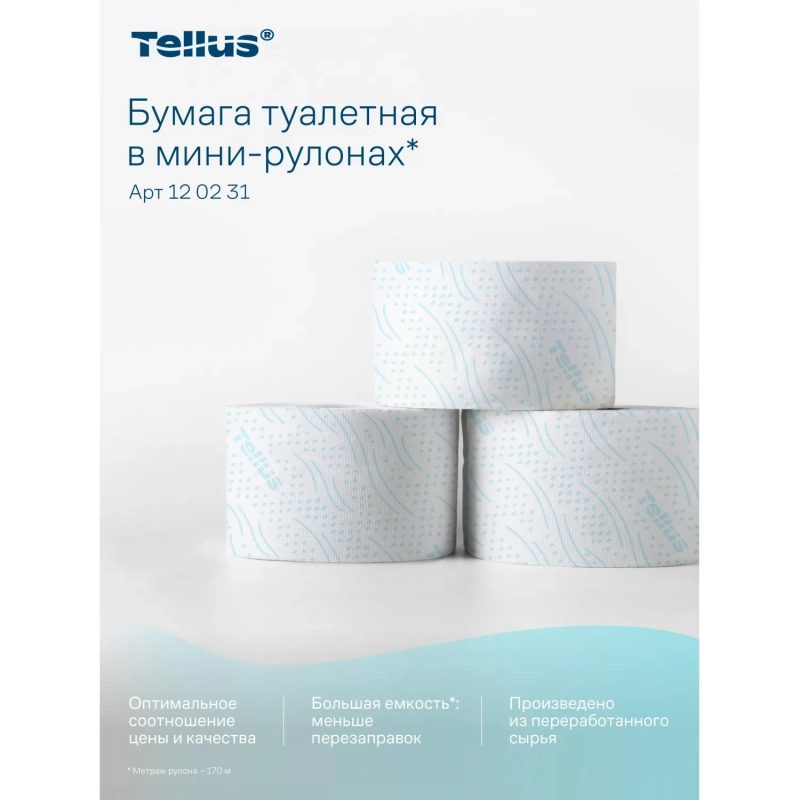 Бумага туалетная д/дисп Торк/Tellus T2 Комфорт в мини 2сл 12рул/уп_120231