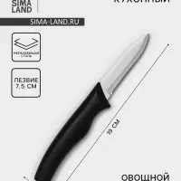 Нож для овощей Доляна &laquo;Грайм&raquo;, лезвие 7.5 см, чёрный