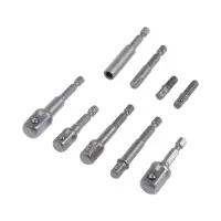 Набор адаптеров для бит и торцевых головок ТУНДРА, 1/4" 3/8" 1/2", 25 - 70 мм, 9 шт.
