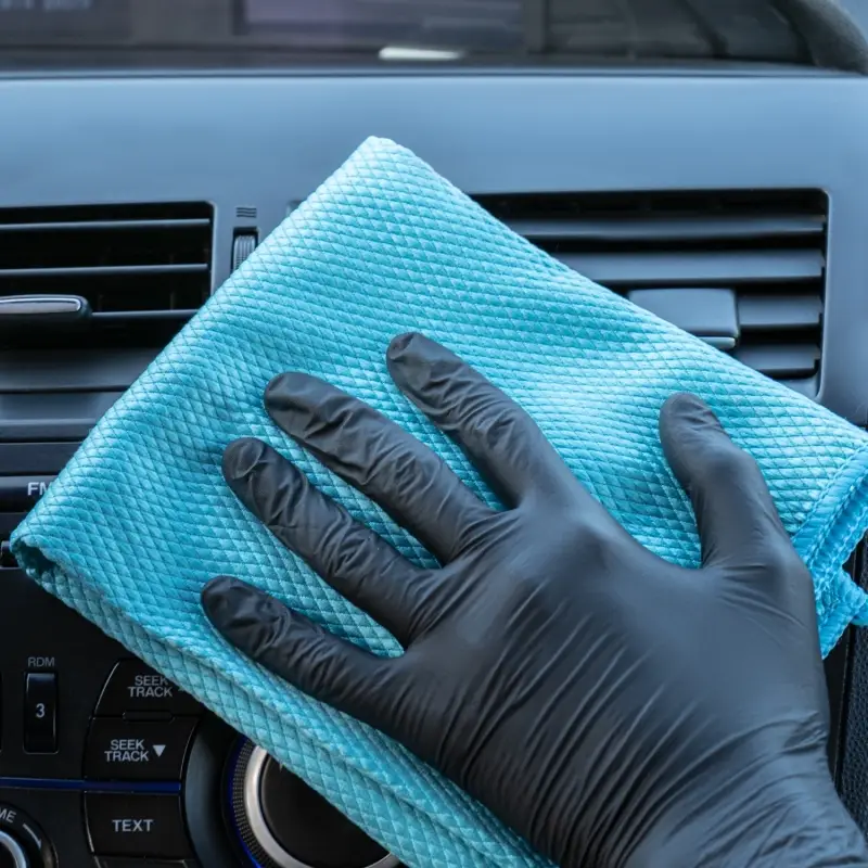 08 Салфетка микрофибра сверхплотная для чистки стекол AVS MF-6107 (35х40см)(1шт)