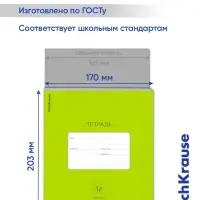 Тетрадь 12 листов в линейку ErichKrause &laquo;Классика Bright&raquo;, обложка мелованный картон, блок офсет, белизна 100%, зелёная