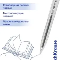 Ручка шариковая ErichKrause R-301 Classic Stick, узел 1.0 мм, чернила синие, длина линии письма 2000 метров, штрихкод на ручке