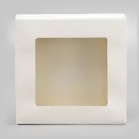 Контейнер на вынос, с окном, белый, 20×20×4 см