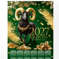 Календарь 2027, настенный, А1 &laquo;Богатый&raquo;