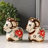 Фигурка фарфор &laquo;Баран Лёня&raquo;, 8.5 см, гжель цветная, МИКС