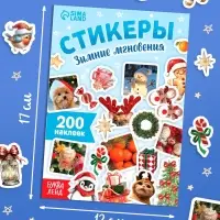 Альбом наклеек &laquo;Стикеры. Зимние мгновения&raquo;, 200 наклеек