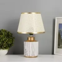 Лампа настольная &laquo;Мрамор&raquo; 1&times;40 Вт Е27 белый/золото 22.5&times;22.5&times;35 см