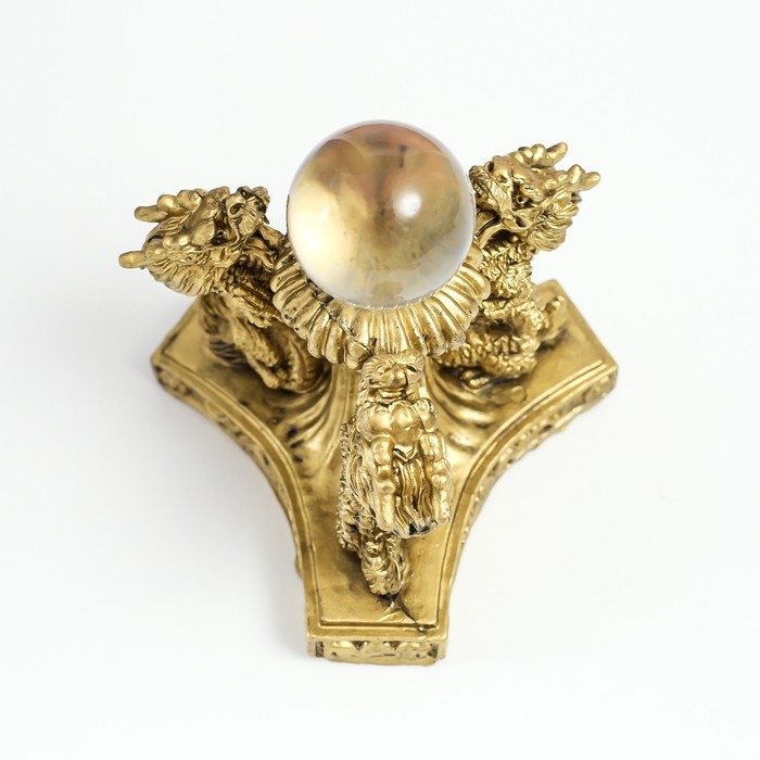 Нэцке полистоун под бронзу  Нэцке полистоун под бронзу "3 дракона с шаром" 12х12х11