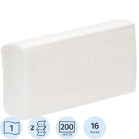 Полотенца бумажные листовые Z, 1 -сл 200 листов 23х23 ПБ Z-1-200, 16шт/уп_Л