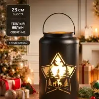 Светодиодная фигура &laquo;Звездная ночь&raquo;, 12.3&times;23 см, 1 LED, от батареек АААх3, свечение тёплое белое