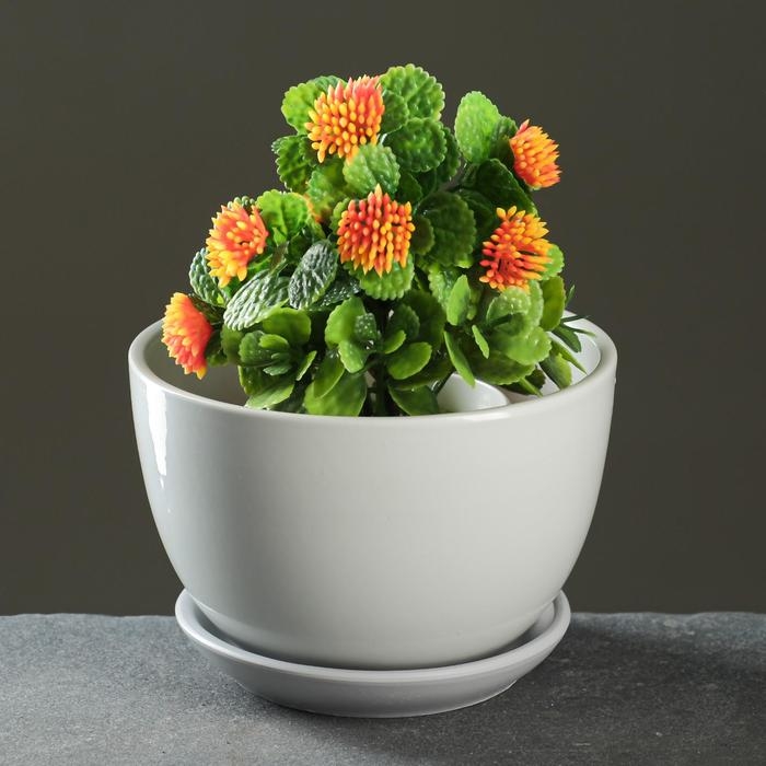 Горшок цветочный Горшок цветочный "Серый" 0,75л